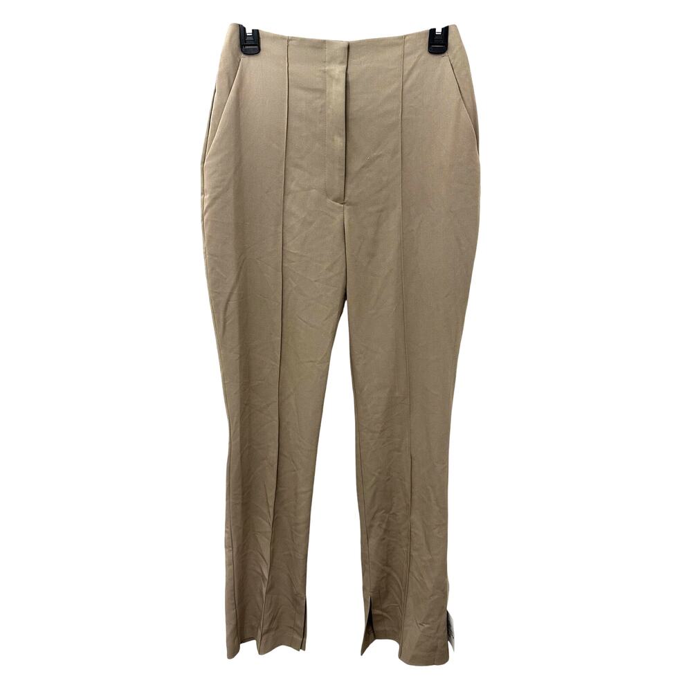 Topshop Women's Tan./Beige Front Seam Slit Ankle Pants 4 NWT